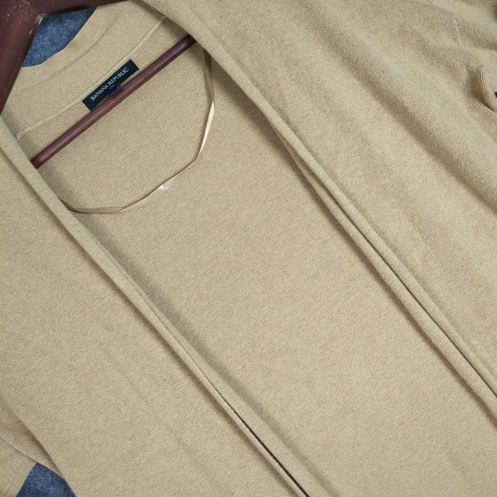 Banana Republic Womens XS Camel‎ Gold Cardigan Maxi Open Front Knit Sweater